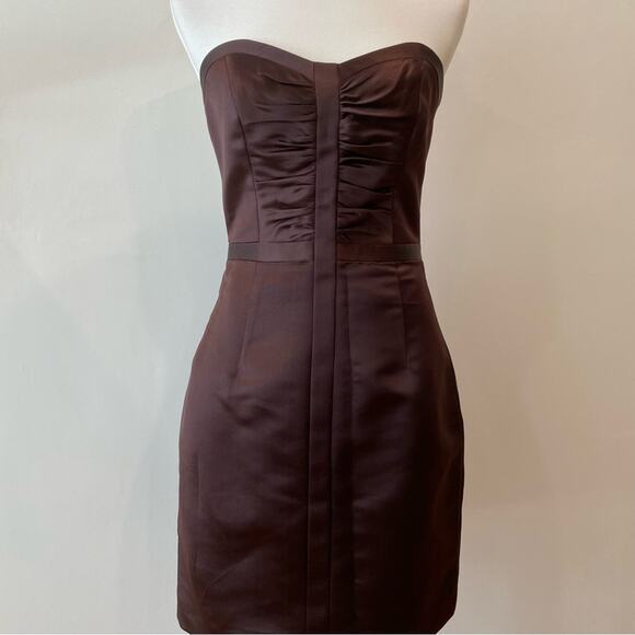 Strapless Dress 6 Formal Cocktail Silk Fall Wedding $495 Holiday Party Y2K Style - Picture 9 of 16